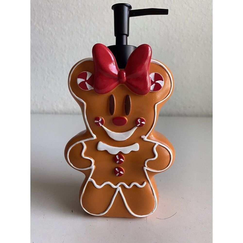 DISNEY Minnie Mouse Christmas Gingerbread Soap Lotion Dispenser With Pump‎ NEW
